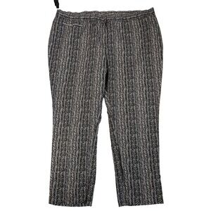 Catherine's Women's 28W Black White Ponte Chevron Ankle Pants Career Office